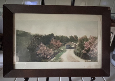 Antique Original Fred H. Thompson (1844-1909) Hand Tinted Photograph Framed
