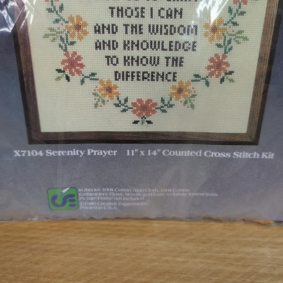 Creative Expressions Serenity Prayer Counted Cross Stitch Embroidery Kit X7104 - Image 3 of 4