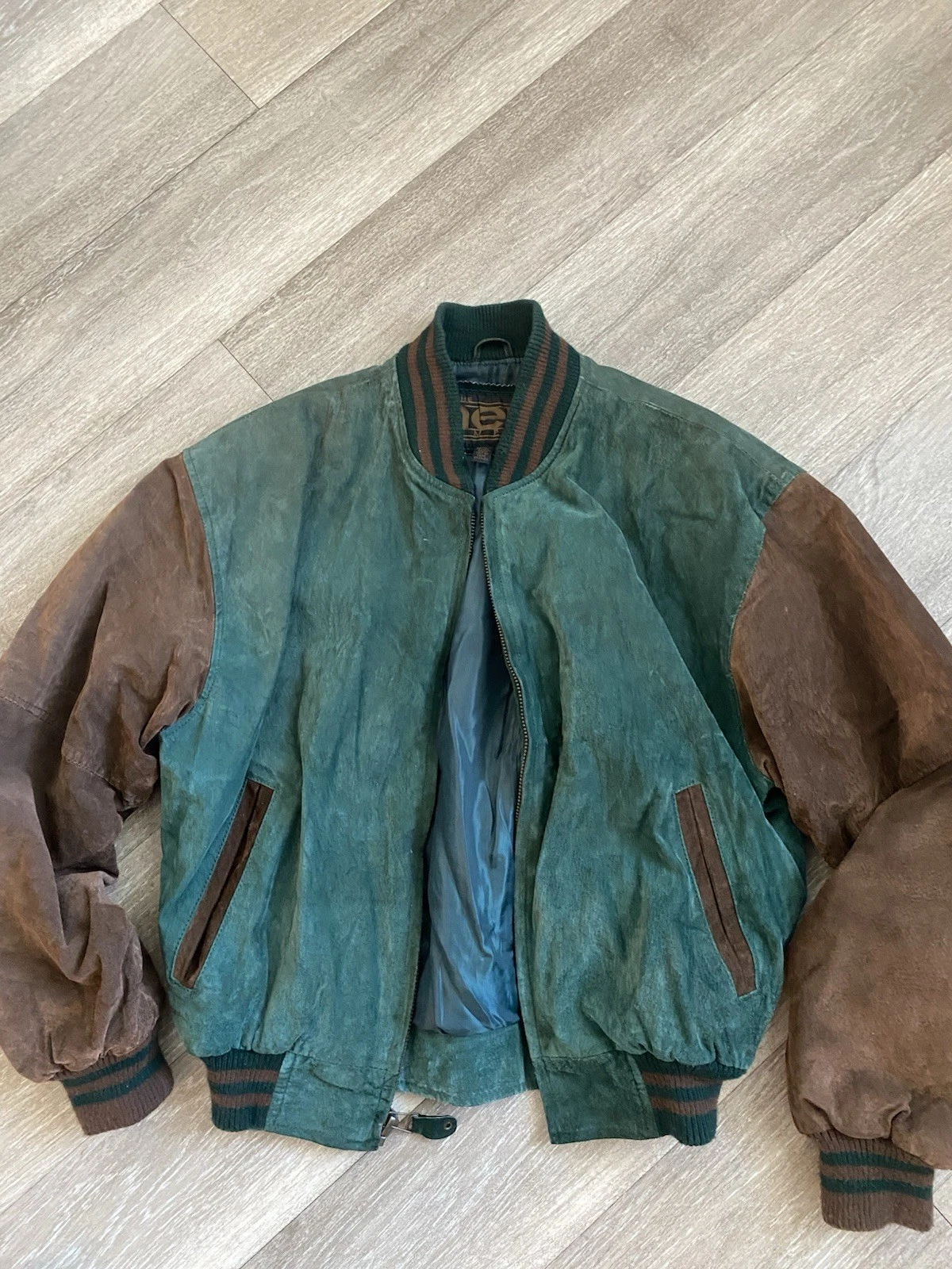 vintage 1980s or 1990s colorblock bomber jacket from The Mens Company, sized Men - product detail image 1