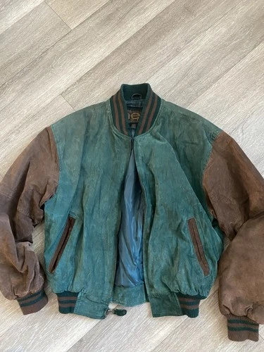 vintage 1980s or 1990s colorblock bomber jacket from The Mens Company, sized Men - product listing photo