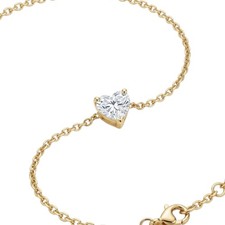 14Kt Gold 0.50 Ct Lab Grown Heart Diamond Bracelet