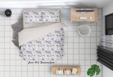 3D Purple Floral Leaf Pattern Quilt Cover Set Duvet Cover Bedding Pillowcases
