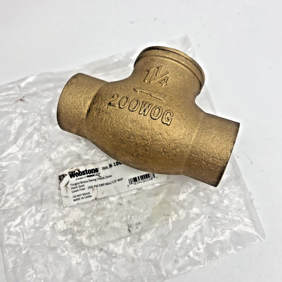 H-10625W FORGED BRASS SWING CHEK VALVE 1-1/4" - Image 2 of 4