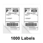 1000 Address Shipping Labels Half Sheet 8.5x5.5 Self Adhesive for Laser & Inkjet