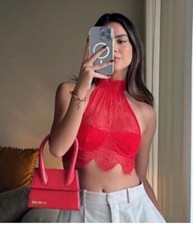 ZARA Dantelli encaje halter top 1131/802 pequeño y grande