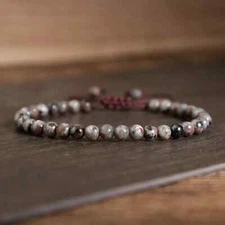 Glowing Yooperlite 4mm Beads UV Reactive Flame Stone Healing Bracelet Handmade