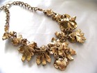 MULTI COLOR FLORAL BOUQUET  VTG Style Pave Rhinestone Enamel Bib Necklace — photo 7
