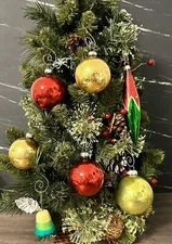 Lot of 7 Assorted Vintage Christmas Ornaments Mercury Glass & Foam Bell