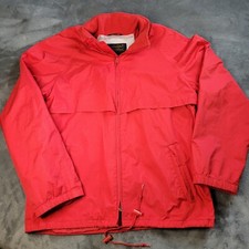 Vtg 90s Eddie Bauer Men's Red Windbreaker Full Zip Jacket Size L Large Gore Tex