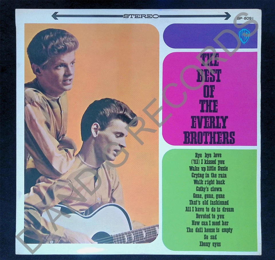 THE Best Of The  EVERLY BROTHERS  MEGA RARE RED BP-8091 JAPANESE LP EX 1967 - Image 2 of 4