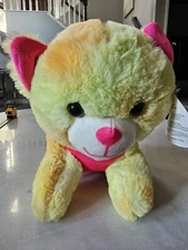 Multi-color dog plush 12" A&A Global Stuffed animal dog collectible Yellow New