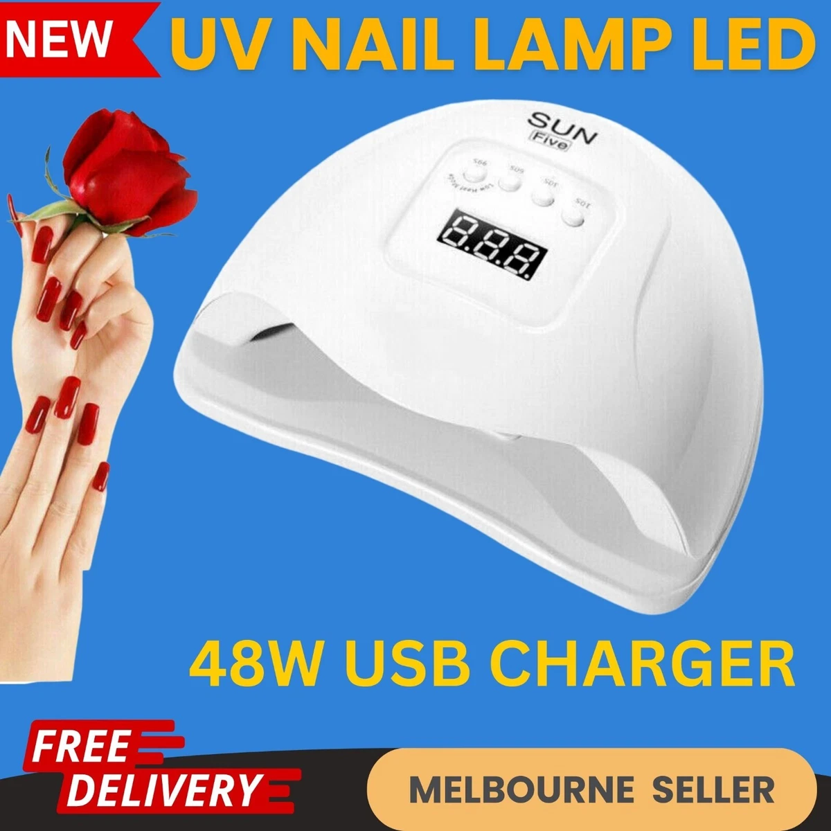 48W Nail Lamp UV LED Light Professional Nail Polish Dryer Gel Curing Device AU