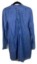 Loft Dress Womens XS Blue Denim Long Sleeve A Line Shirt