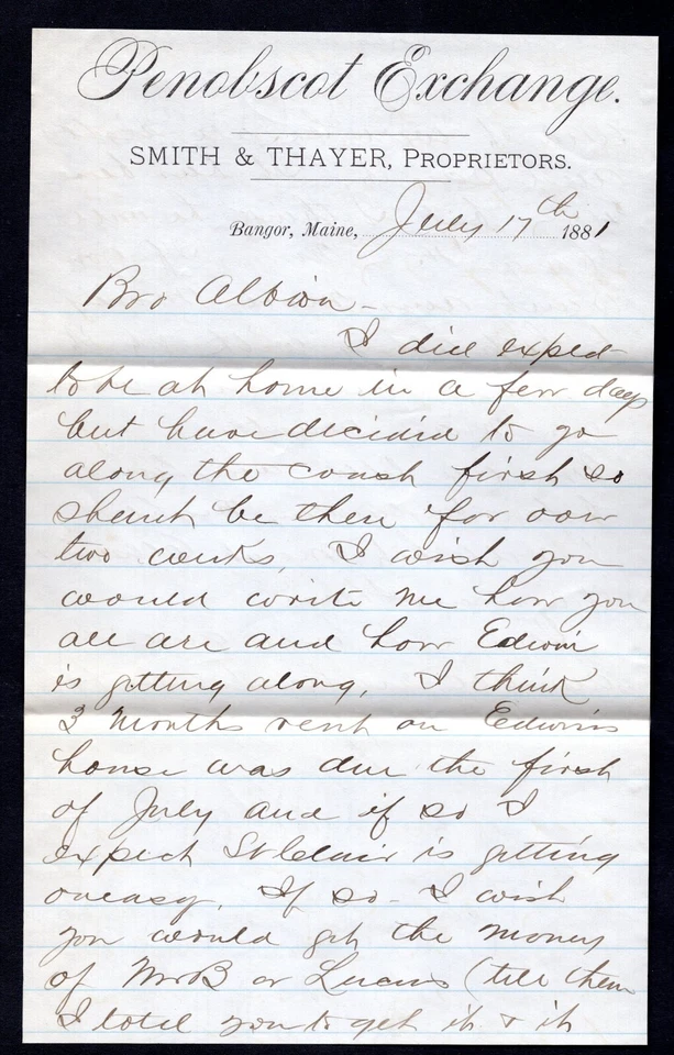 US 1881 BANGOR & BOSTON TRAVELING RAILWAY CANCEL WITH FANCY CANCEL (U.O.) - Image 3 of 4