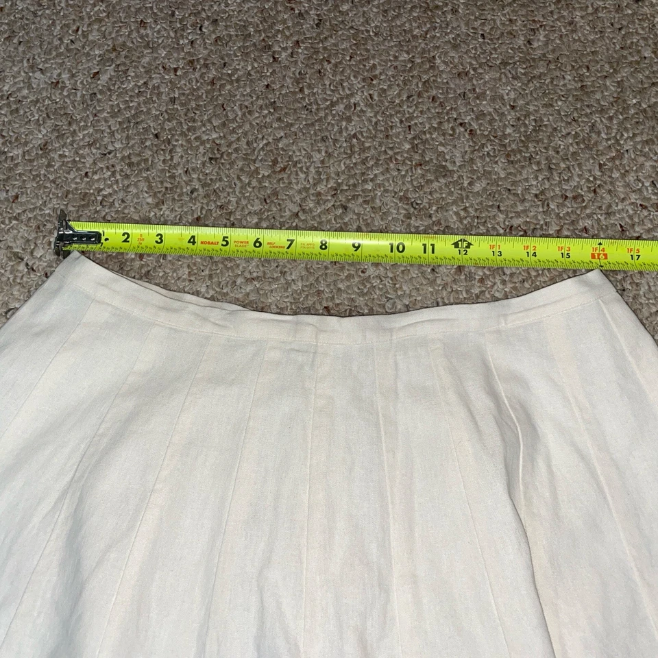 ICE плиссированные юбки кремовый w/оранжевый бисер и блестки размер 12 женщин 55% лен - Изображение 3 из 4