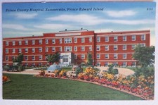 Prince County Hospital, Summerside, Prince Edward Island, Linen Postcard