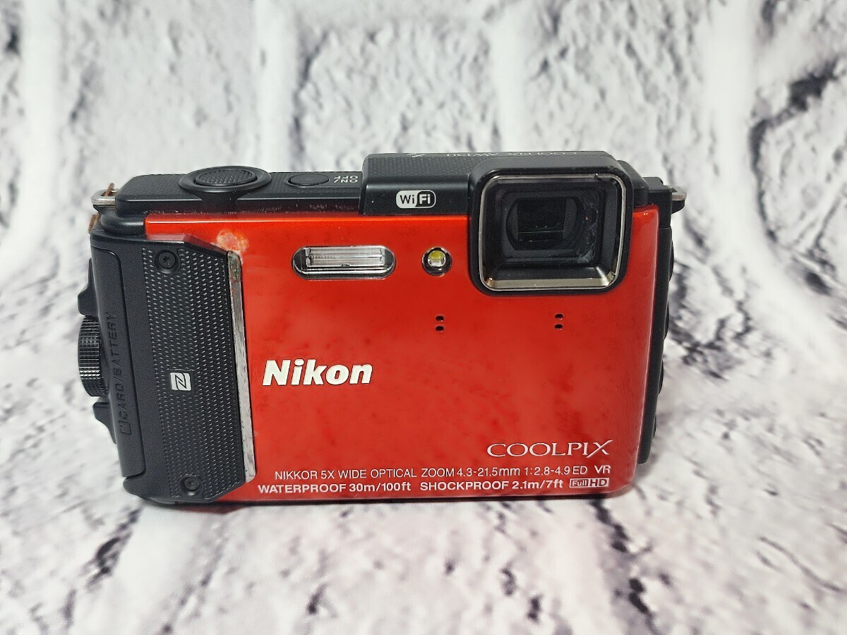 Nikon COOLPIX AW130 Orange Digital Camera Waterproof English