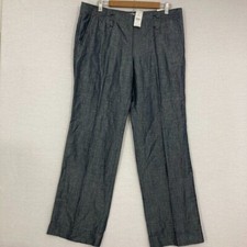 New Ann Taylor Loft Gray Marisa Modern Linen Blend Classic Trouser size 12