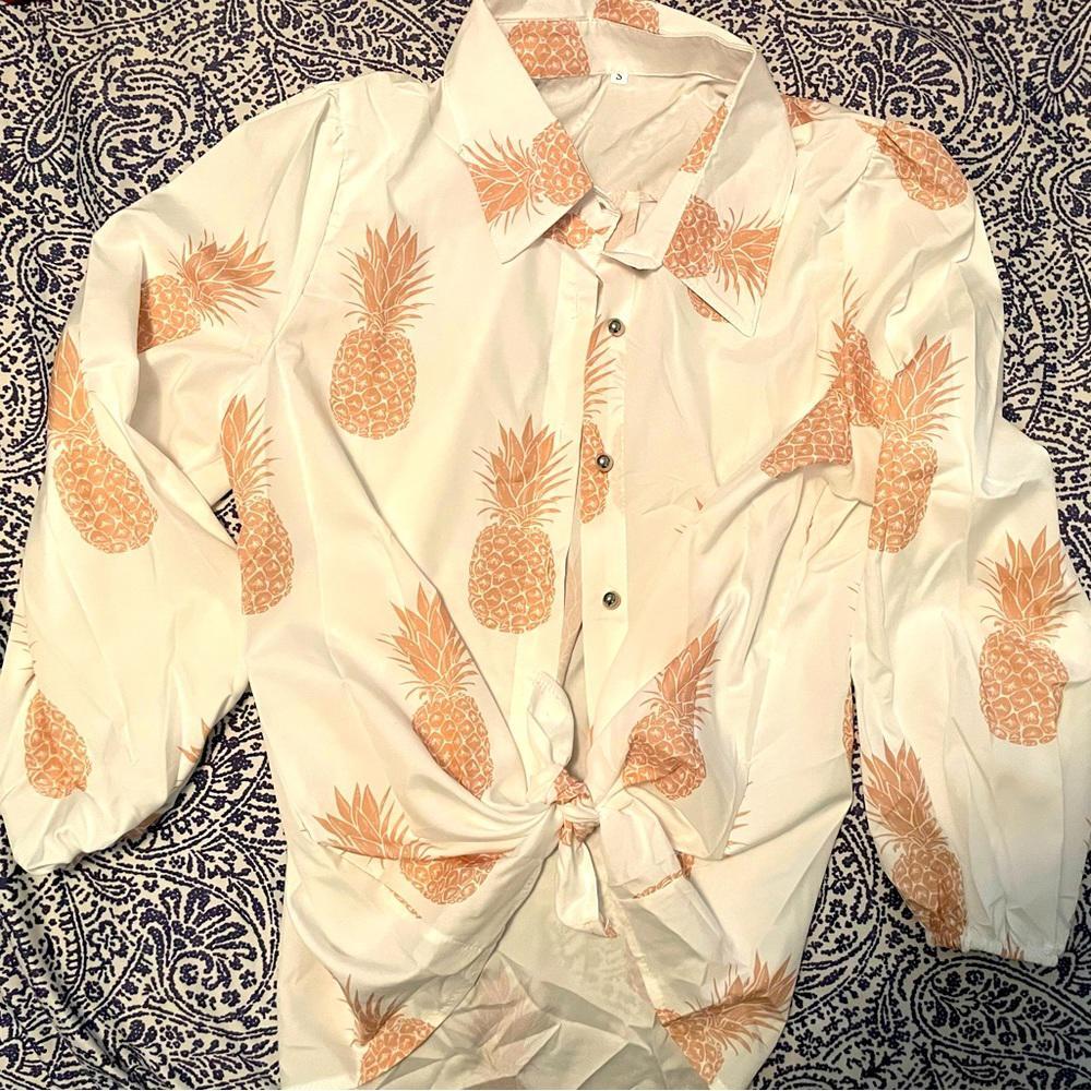 Button Up Pineapple Blouse - image 1
