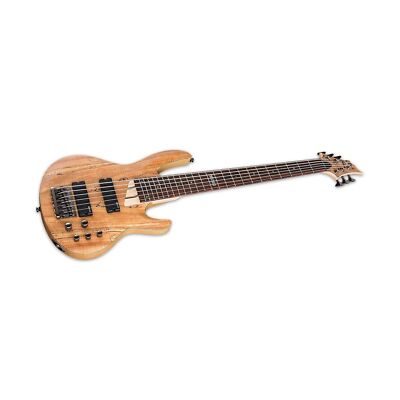 ESP LTD B-206SM Spalted Maple 6-String Bass Guitar, Natural Satin