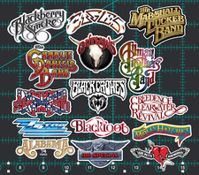 15 Southern Rock Band Logo Stickers -clear Holographic Or White - Ccr Lynyrd