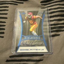 2020 Leaf Trinity Football Michael Pittman Jr Blue  Clear Auto /25