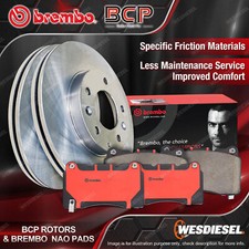 Front BCP Disc Rotors + Brembo NAO Brake Pads for Toyota Yaris NCP90 NCP91 NCP93