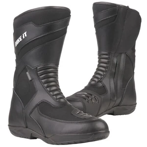 Bike It Veles Full Length Waterproof Motorcycle Touring Boots Black