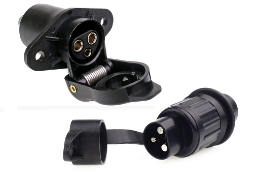Stecker 3 Polig Und Steckdose 3-Polig, 12V Traktor 3 Polig Stecker Steckdose-image
