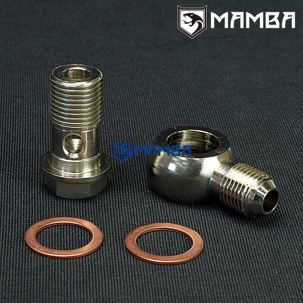 MAMBA Banjo Bolt Kit M16x1.5mm to 6AN Turbo Water / Coolant Garrett TB03 T3