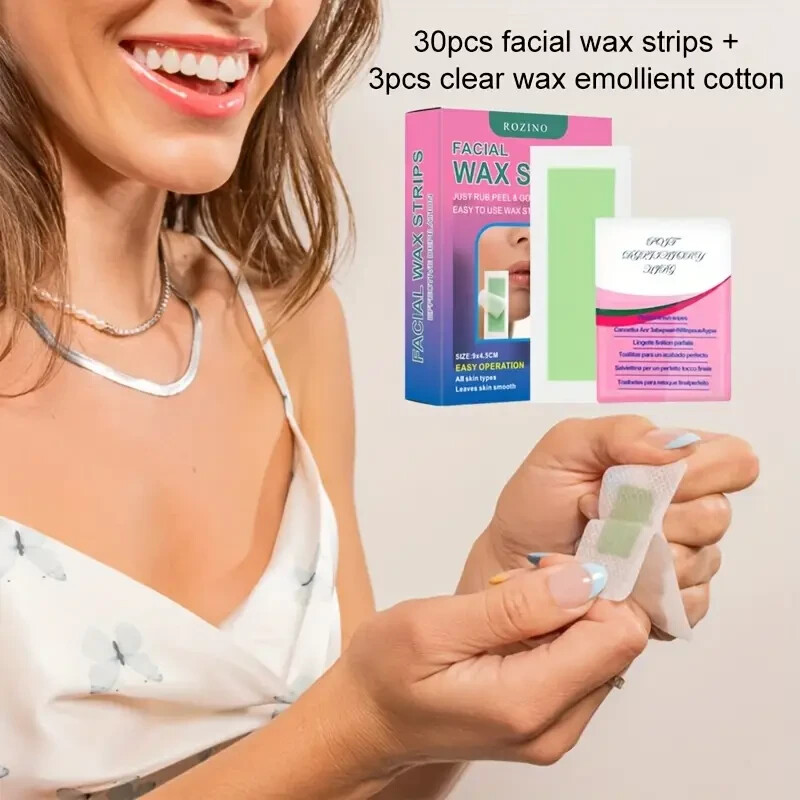 Facial Wax strips for Hair Removal Woman's face & lips- 30strips & All Skins ty