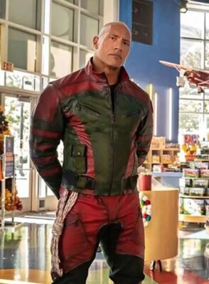 Stylish Handmade Dwayne Johnson ROCK Red One Cosplay Leather