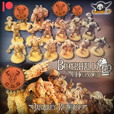 Beerhalla Heroes klassischer Stil Wikinger nordische Fantasy-Fußballmannschaft, Calaverd3D,