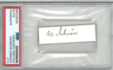 WERNER SCHROER SIGNED CUT SIGNATURE PSA DNA (D) WWII ACE 114V