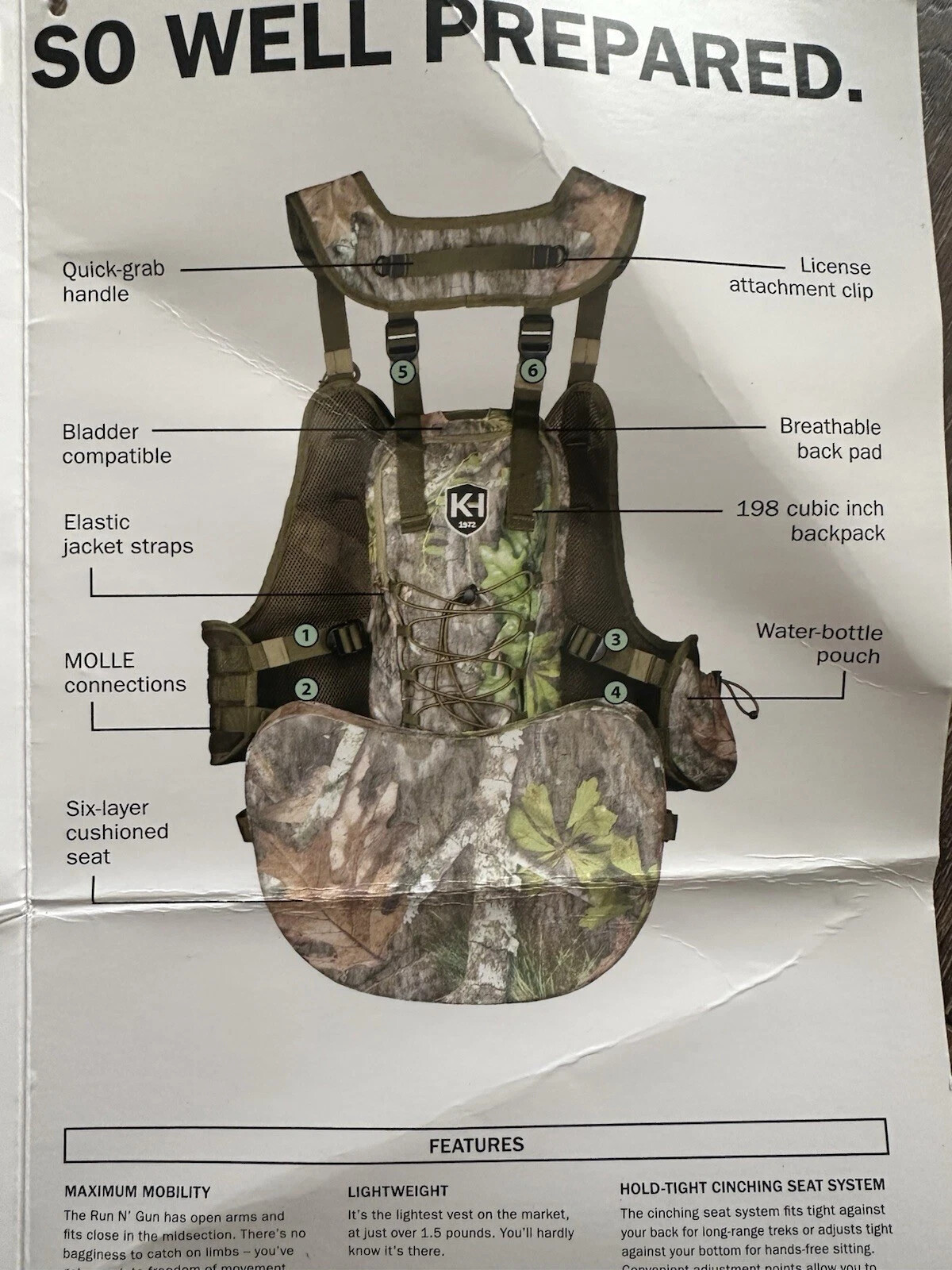 Knight & Hale Run N' Gun 200 Turkey Vest Mossy Oak Obsession New w/ Tags Hunting