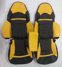 Best fit for C5 Corvette Sports seat cover Leather ; Millennium Yellow / Black