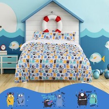 3 Piece Polyester Microfiber Kids Duvet Cover Set Cartoon Series Pattern