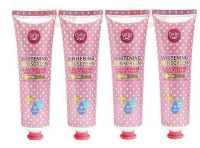 4 x Cathy Doll Sunscreen SPF50 Magic Cream L Glutathione UV Bright Cool 60 ml
