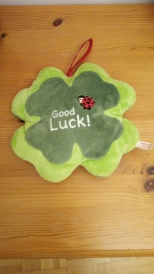 *NICI Plüsch Kissen Kleeblatt Good Luck Marienkäfer samtig weich*unbenutzt Top*