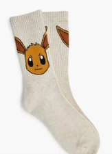 Pokemon Eevee Socks Womens One Size Beige Forever 21 Pikachu Collab New Tag Gift