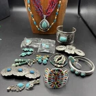 Vintage to Modern Faux Turquoise Costume Jewelry Lot Southwestern Boho Bead