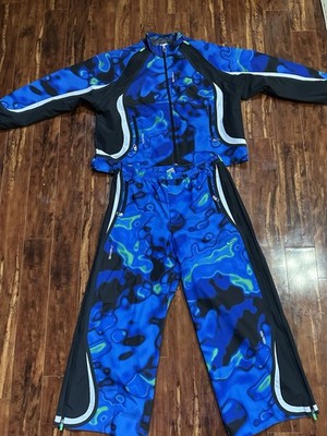 Nike Men's XL 2-Piece Tracksuit Full Zip Pockets Blue Abstract Jacket Pants