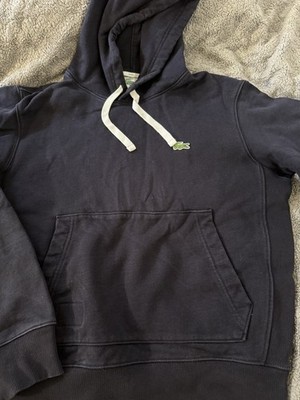 Lacoste Unisex Kapuzenpullover Hoodie Blau Logo Langarm Größe M