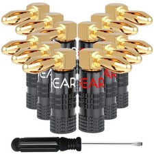 6 Pairs Right Angle Pin Plug Audio Speaker Cable Connector Banana Plug Jack