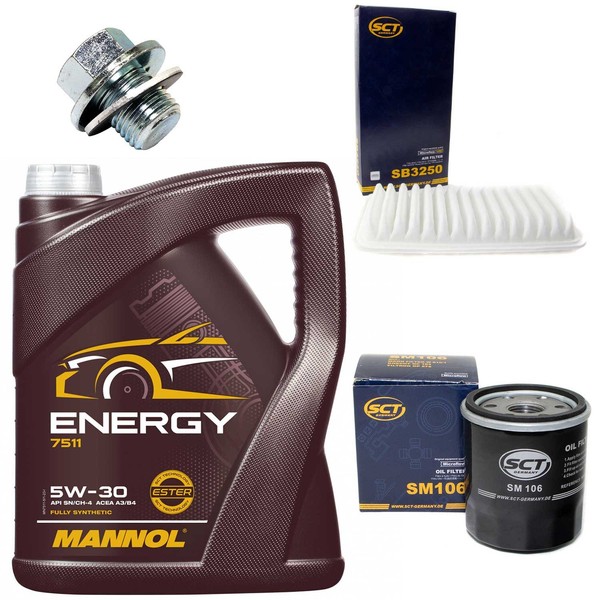MotoröL Filter Set 5W-30 5 Liter + ÖLablassschraube FüR Toyota Avensis Corolla-image
