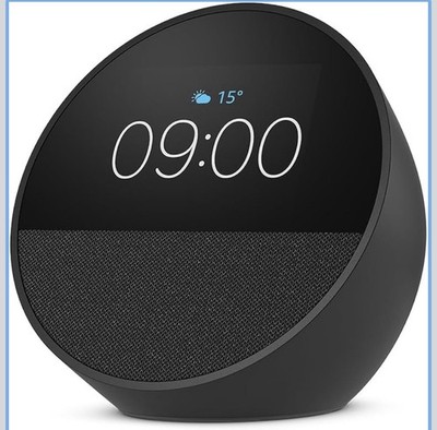 Amazon Echo Spot 2024 - Schwarz - Smart Speaker mit Display Alexa - NEU OVP