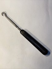 Edwardian Antique Shoe Button Hook Shoe Horn Combo Wardrobe Accessory Real Ebony