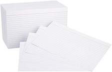 Ruled Lined Index Note Cards, White, 5x8 Inches