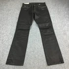 G-Star Mens Jeans Straight 34 34 Dark Black Coated Shine Panelled Y2K