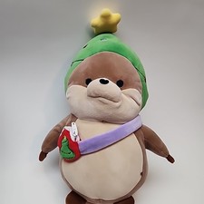 Russ Plush Otter In Christmas Tree Hat  Purse 14  Ultra Soft Animal Jazwares